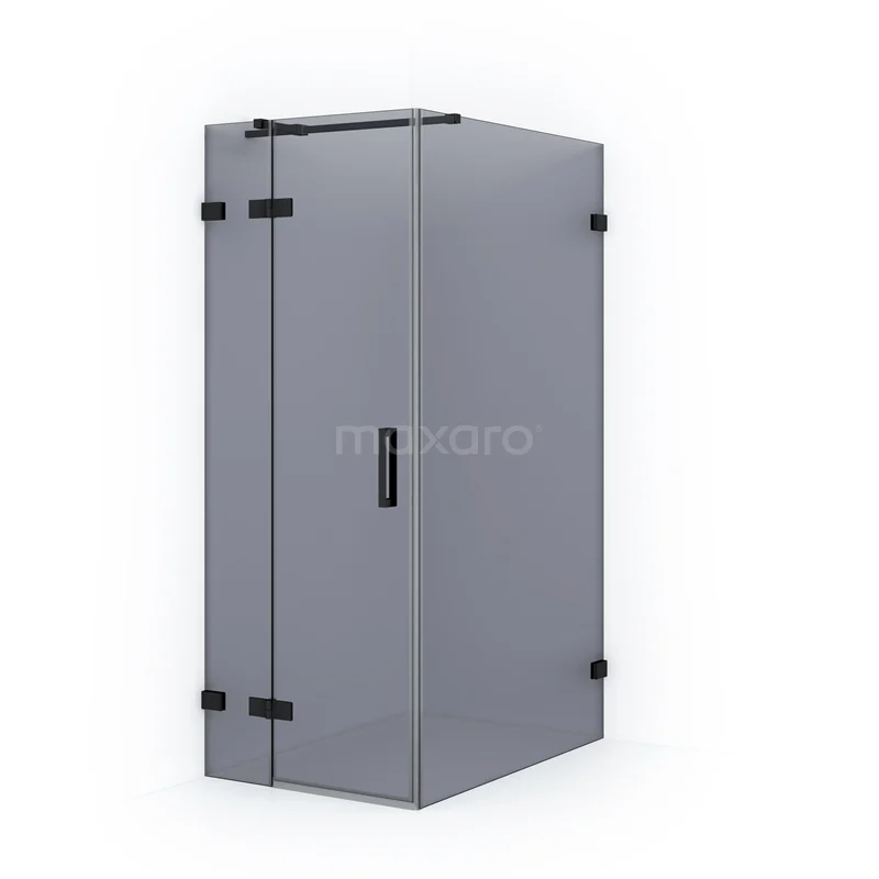 Diamond Shower enclosure | 120x80 cm Matte black Smoke glass Pivot door Rectangle CDB213512321MB