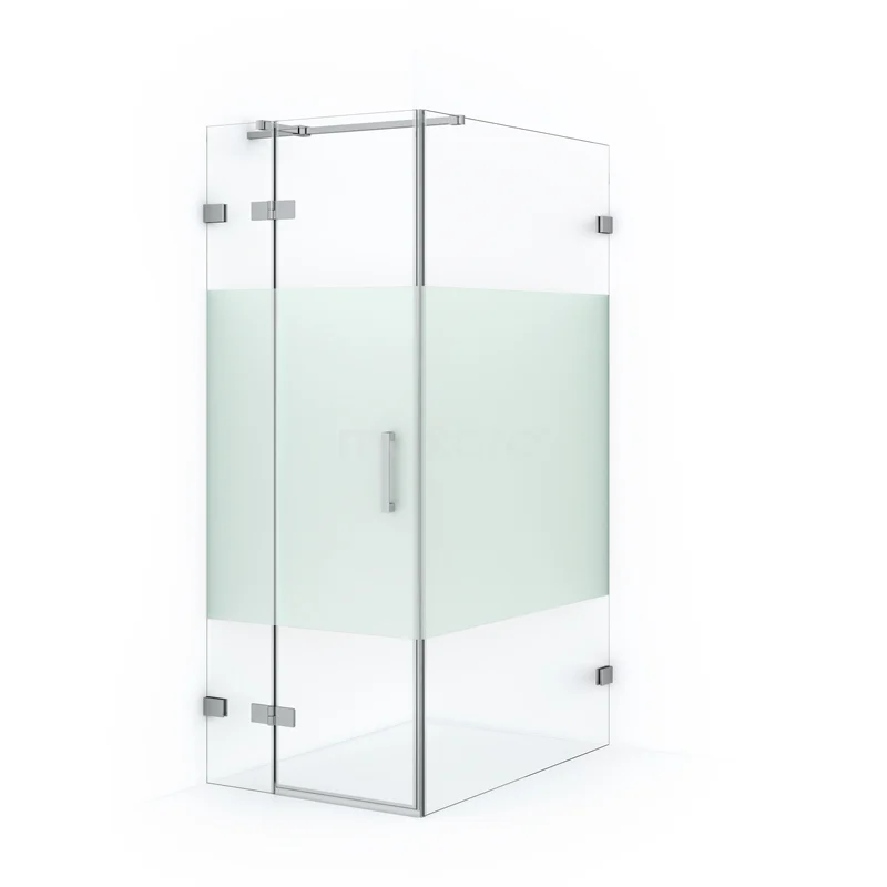 Diamond Shower enclosure | 110x80 cm Chrome Clear with matt strip Pivot door Rectangle CDB213511323C
