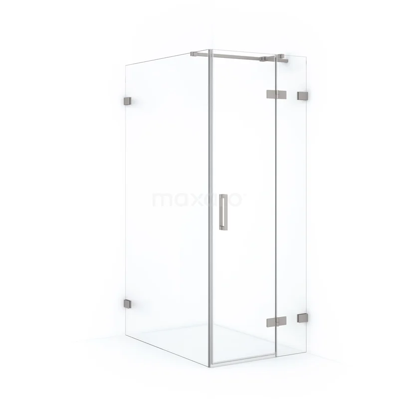 Duschkabine Diamond 110x80cm Klares Sicherheitsglas Gebürsteter Edelstahl CDB223511320BR Glas Duschkabine mit Eckeinstieg, klare Wände und metallene Scharniere, perfekt für ein modernes Badezimmer.