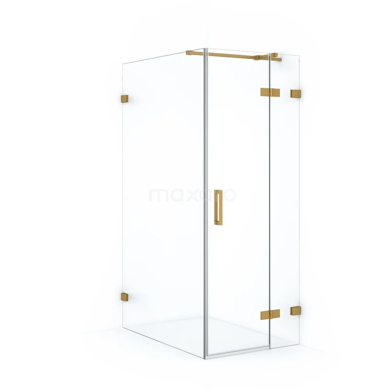 Duschkabine Diamant 110x80cm Klar Sicherheitsglas Gold CDB223511320GG Glas Duschkabine mit Gold Scharnieren, Eckmodell. Stilvolles Badezimmerdesign mit Premium Verarbeitung.