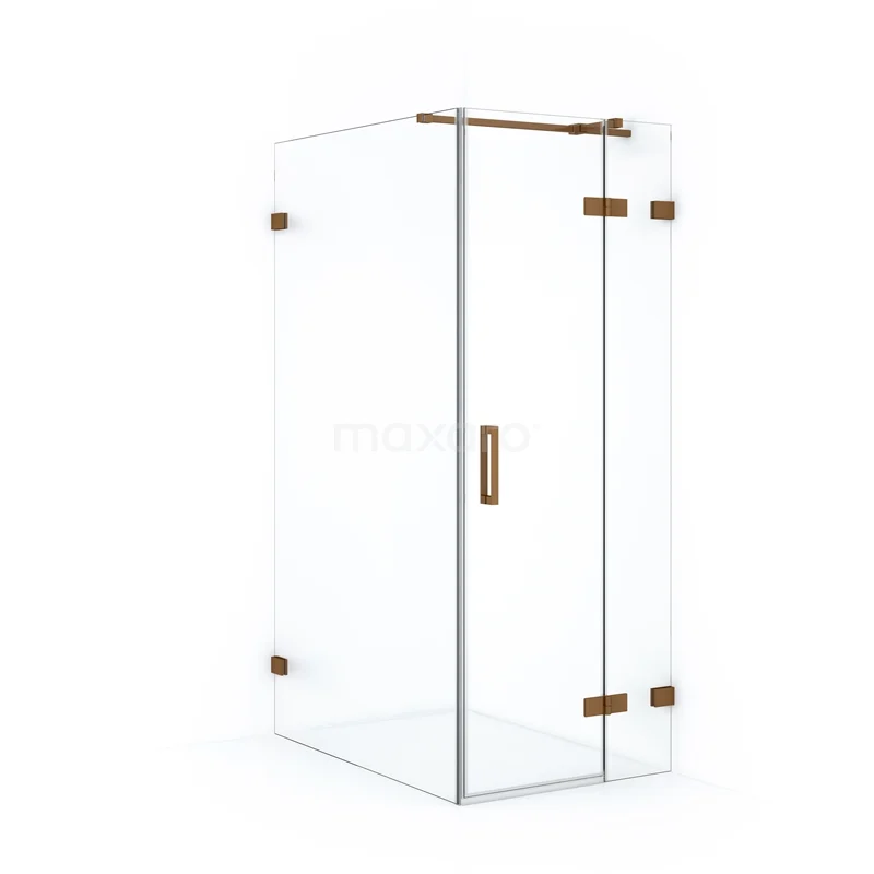 Diamond Shower enclosure | 120x80 cm Copper Clear glass Pivot door Rectangle CDB223512320KP