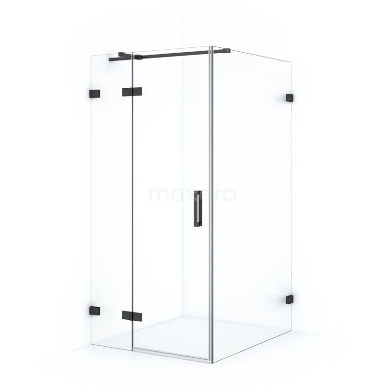 Duschkabine Diamond 120x100cm aus klarem Sicherheitsglas mit Schwarzchrom CDB214612320BC Glasene Ecke Duschkabine mit schwarzem Beschlag, modernes Design und schlankem rahmenlosem Aussehen, ideal für stilvolle Bäder.