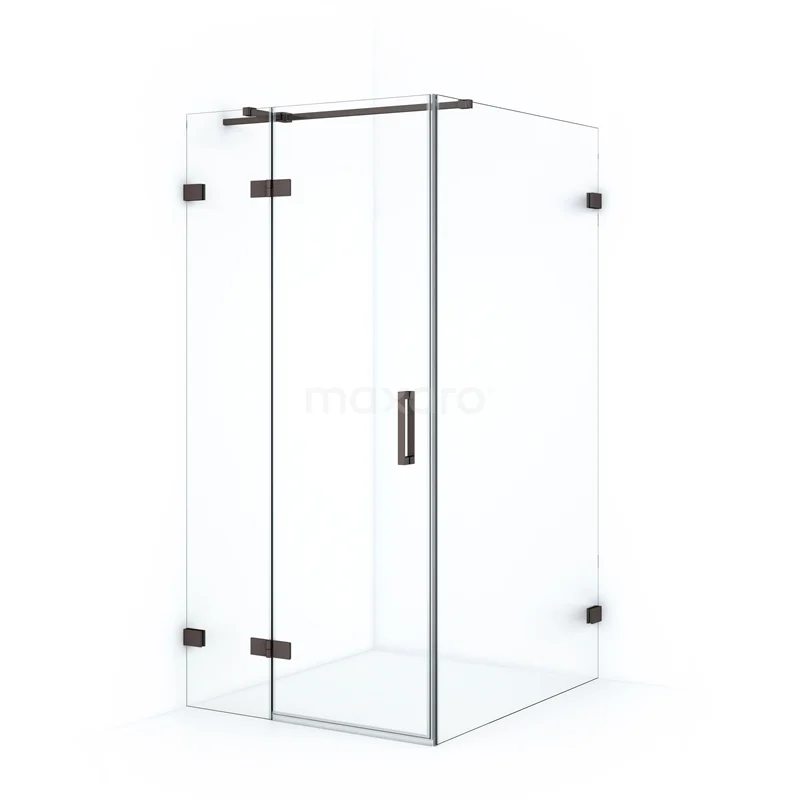 Duschkabine Diamond 120x100cm Klares Sicherheitsglas Schwarzes Metall CDB214612320ZM Glasene Ecke Duschkabine mit Tür und schwarzen Metallscharnieren, kompaktes Design für moderne Bäder.