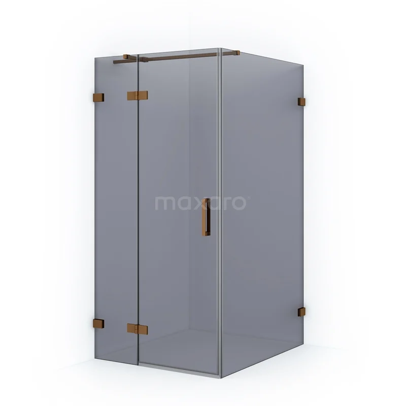 Diamond Shower enclosure | 120x100 cm Copper Smoke glass Pivot door Rectangle CDB214612321KP