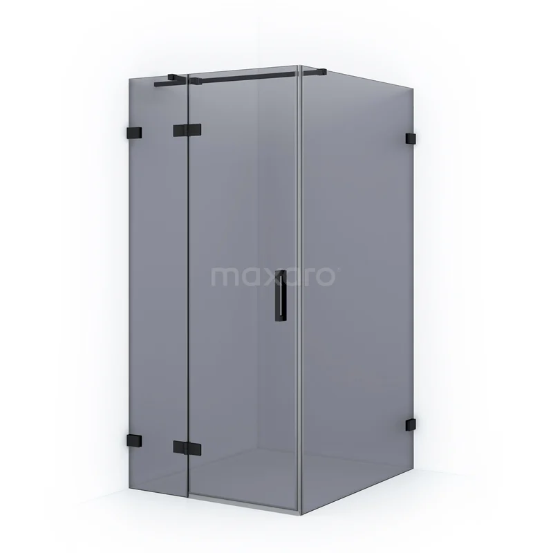 Diamond Shower enclosure | 120x100 cm Matte black Smoke glass Pivot door Rectangle CDB214612321MB