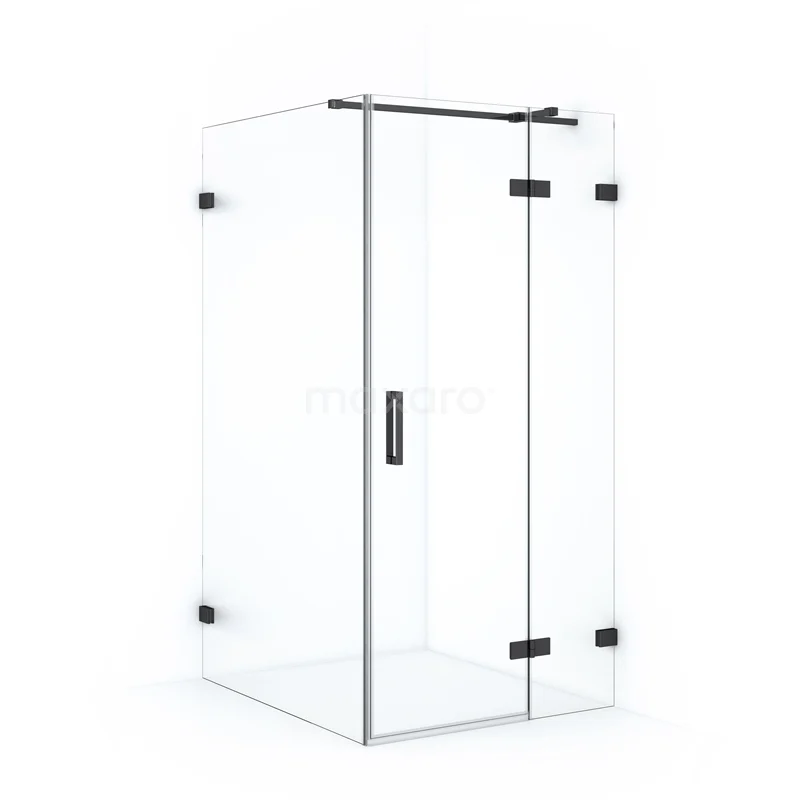 Diamond Shower enclosure | 110x90 cm Black chrome Clear glass Pivot door Rectangle CDB223611320BC