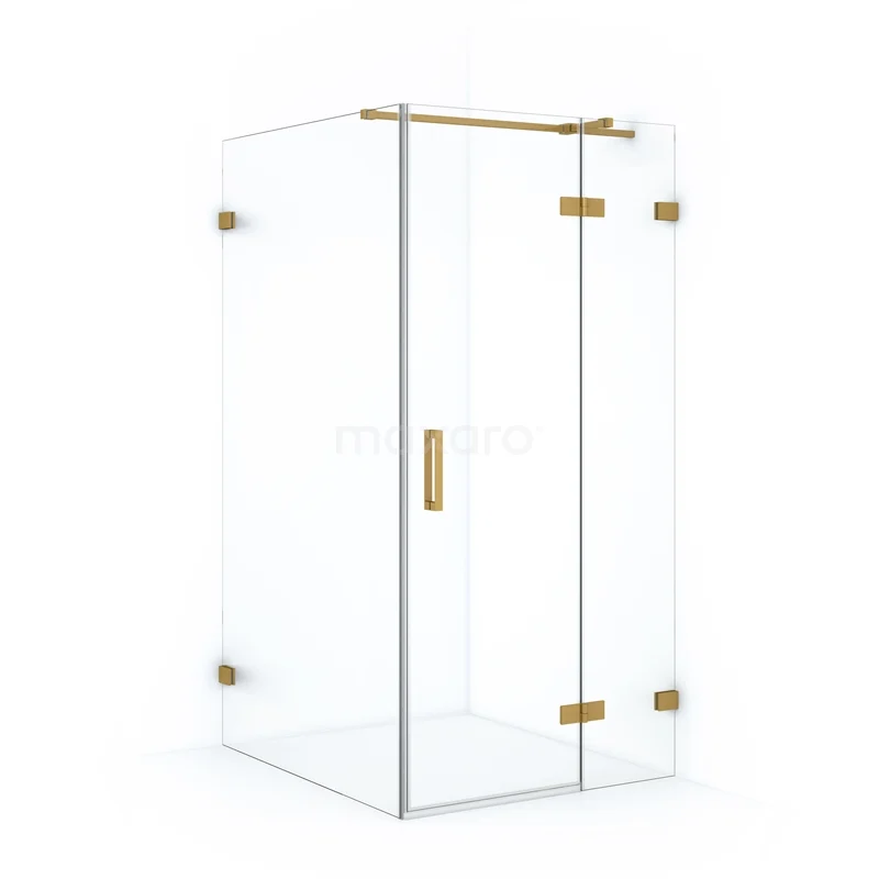 Diamond Shower enclosure | 110x100 cm Gold Clear glass Pivot door Rectangle CDB226510320GG