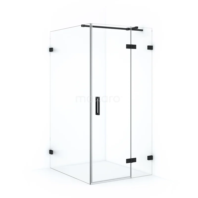 Diamond Shower enclosure | 110x100 cm Matte black Clear glass Pivot door Rectangle CDB224611320MB