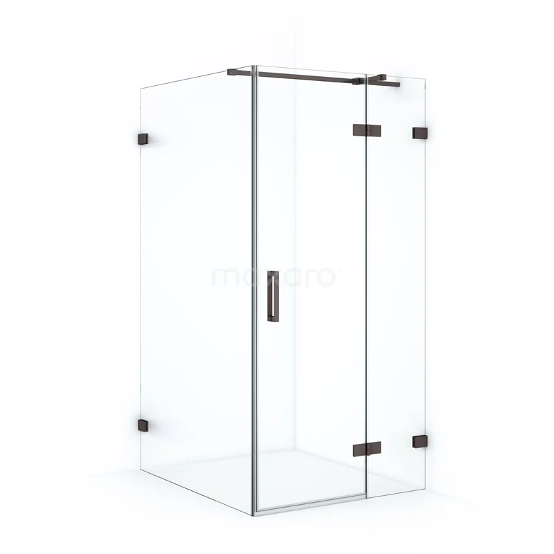 Diamond Shower enclosure | 110x100 cm Black metal Clear glass Pivot door Rectangle CDB224611320ZM