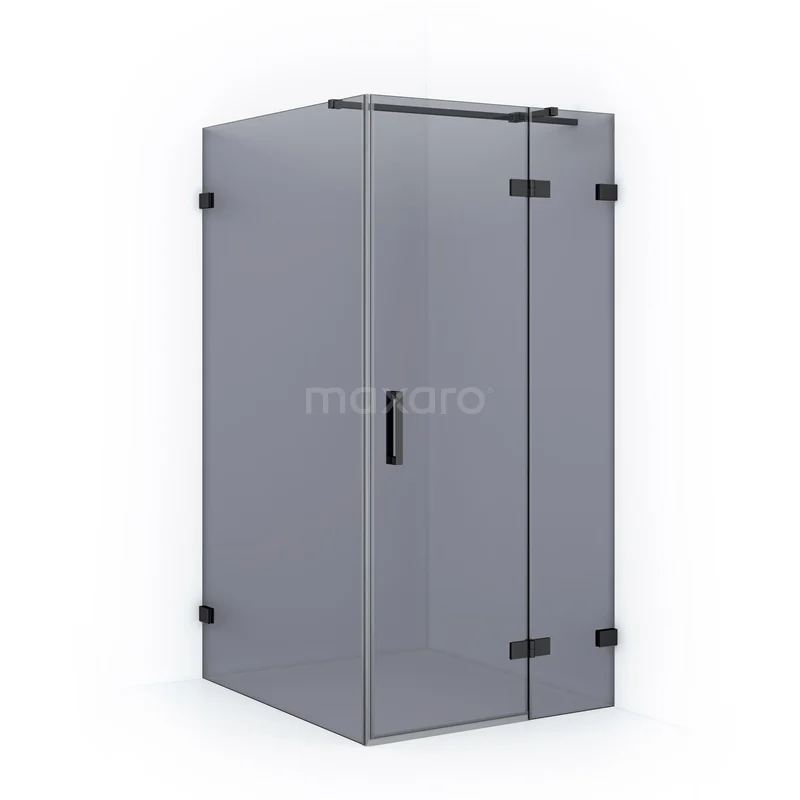 Diamond Shower enclosure | 120x100 cm Black chrome Smoke glass Pivot door Rectangle CDB224612321BC