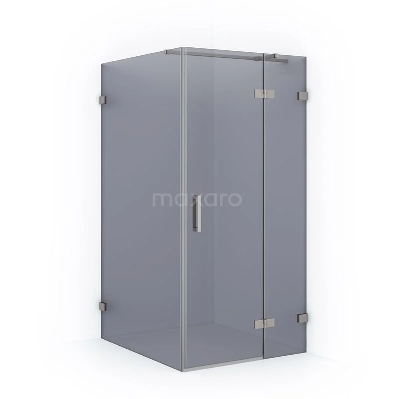 Duschkabine Diamant 120x90cm Rauchglas Sicherheitsglas Gebürsteter Edelstahl CDB223612321BR Eck-Duschkabine aus Klarglas mit rostfreien Scharnieren, modernes Design für luxuriöse Badezimmergestaltung.