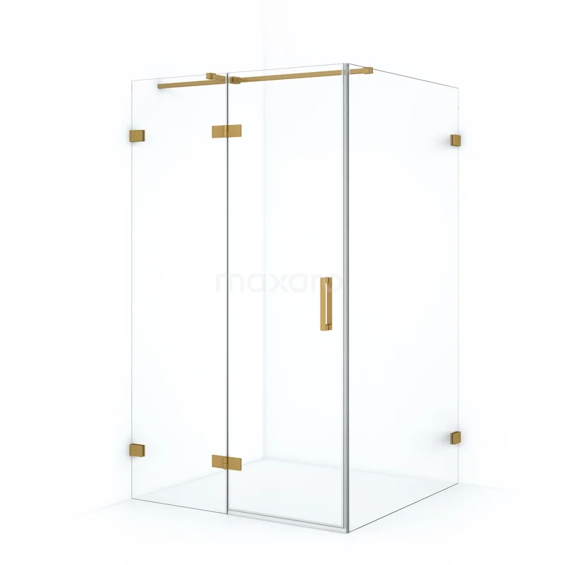 Diamond Shower enclosure | 120x110 cm Gold Clear glass Pivot door Rectangle CDB216512320GG
