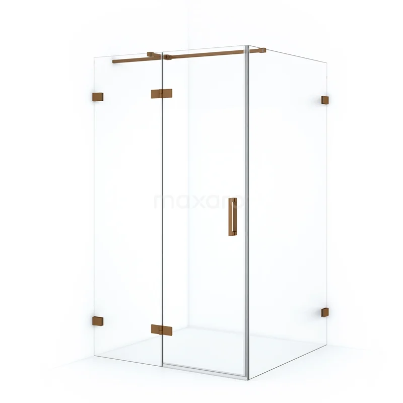 Diamond Shower enclosure | 110x110 cm Copper Clear glass Pivot door Square CDB216511320KP