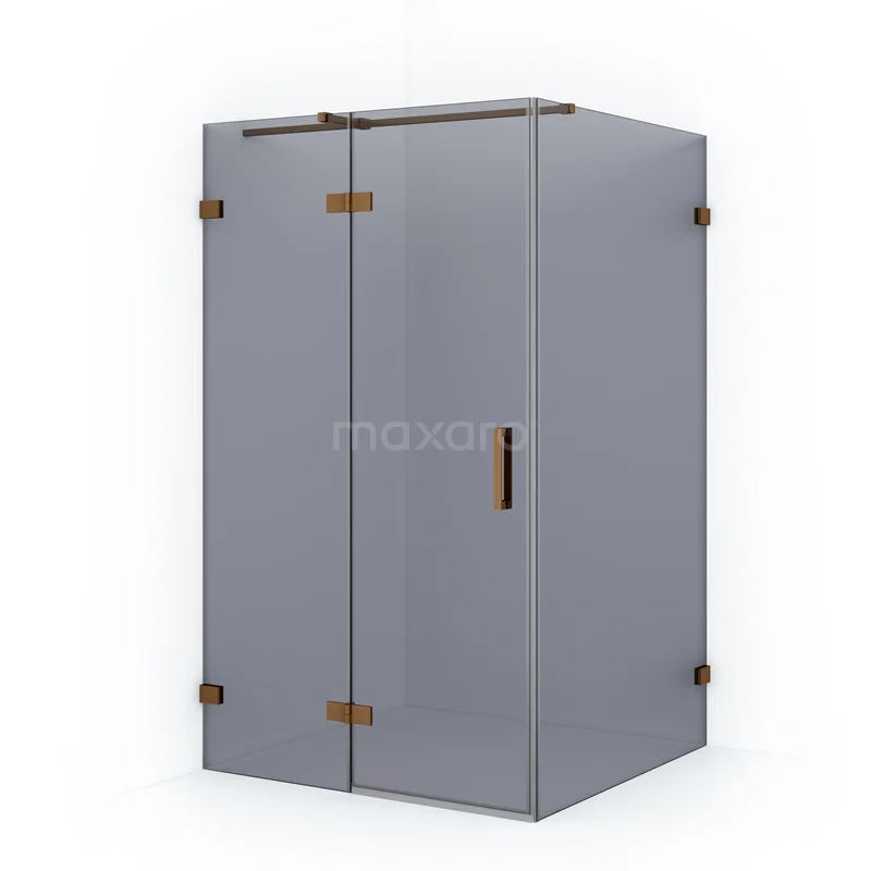 Diamond Shower enclosure | 110x90 cm Copper Smoke glass Pivot door Rectangle CDB216509321KP