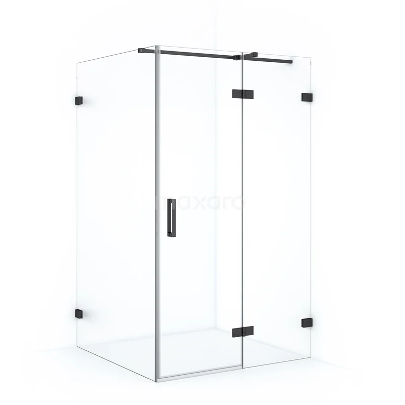 Diamond Duschkabine | 120x120 cm Schwarzchrom Drehtür Quadrat CDB226612320BC Glasierte quadratische Duschkabine mit metallischen Akzenten, minimalistisches Design für ein modernes Badezimmer.