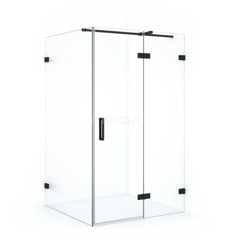 Diamond Shower enclosure | 120x100 cm Matte black Clear glass Pivot door Rectangle CDB226610320MB