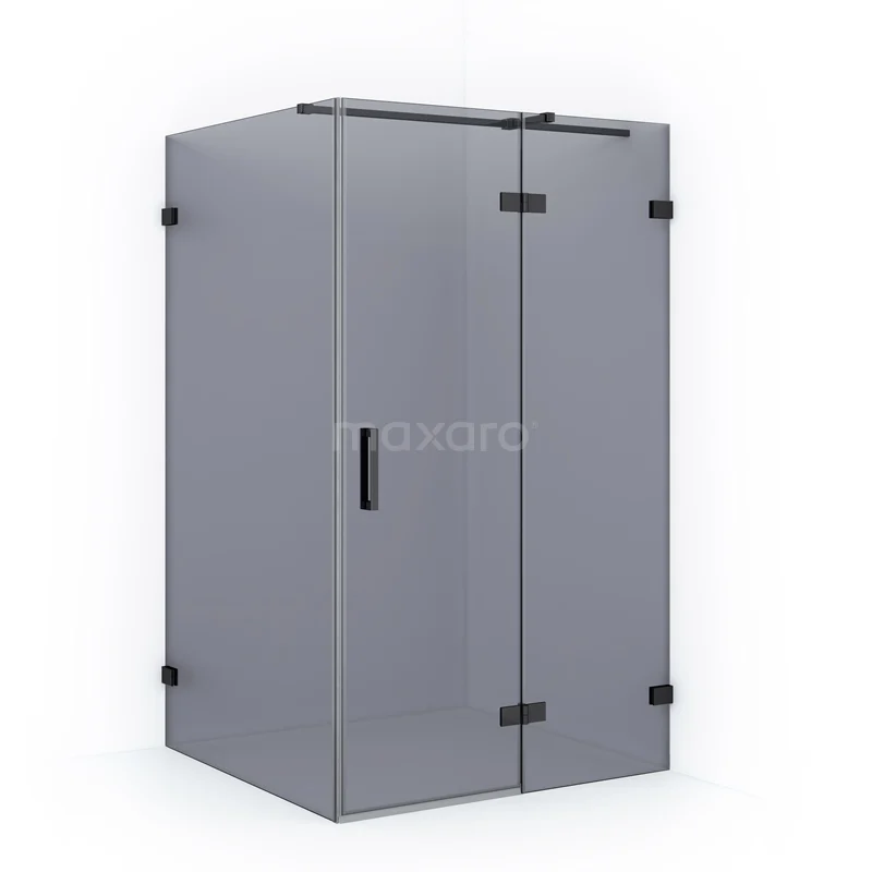 Diamond Shower enclosure | 120x100 cm Black chrome Smoke glass Pivot door Rectangle CDB226610321BC