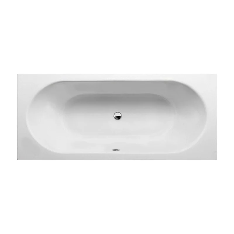 Capri Badewanne | 180x80cm Acryl Matt Weiß Slim Edge Design XZ03-1880SM Rechteckige weiße Badewanne aus Acryl mit ovaler Innenform, moderner Stil, ideal für ein luxuriöses Badezimmer.