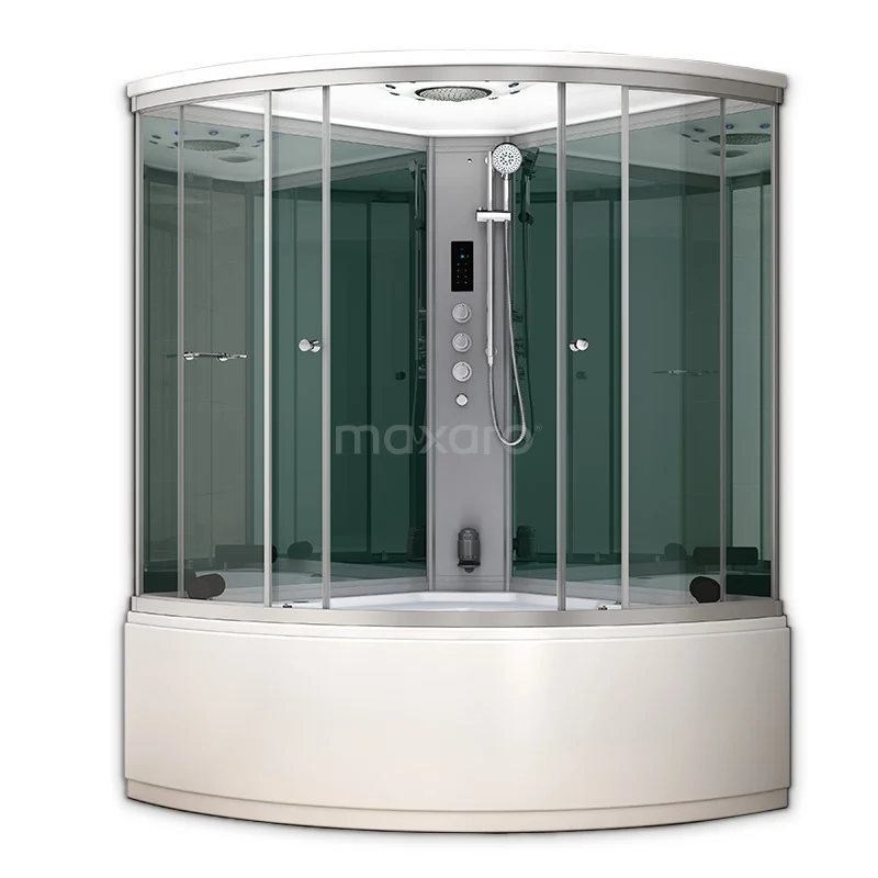 Modera Steam showers with Bath | 150x150 cm Mirror glass Sliding door Quarter round AK1515-612110