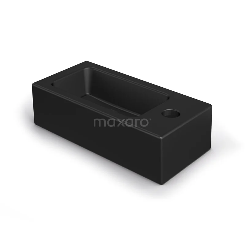 Small cloakroom basin WC Clasico Ceramic Matte Black Tap hole Right K110-1065MB