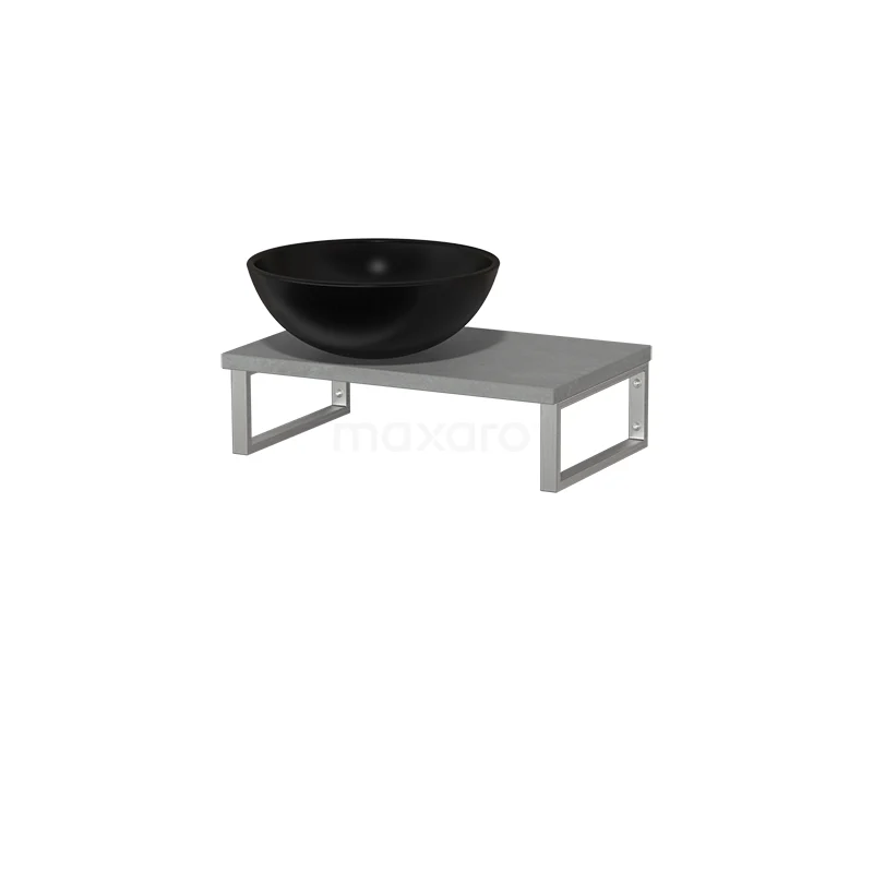 Modulo Pico Basin worktop with basin worktop | 41 cm Light grey concrete Matte black Ceramic TMK01-00158