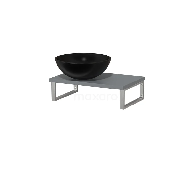 Modulo Pico Basin worktop with countertop wash basin | 41 cm Mid grey Matte black Ceramic TMK01-00160