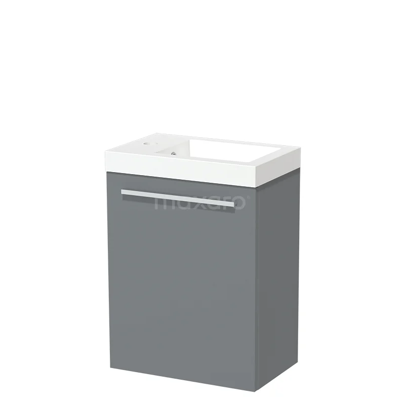 Modulo Pico WC-Möbel mit Waschbecken | 40 cm Mittelgrau Glatte Front Mineralguss TMW10-00271 Grauer Badschrank mit integriertem weißen Waschbecken, schlankes Design, ideal für moderne Badezimmerlagerung.