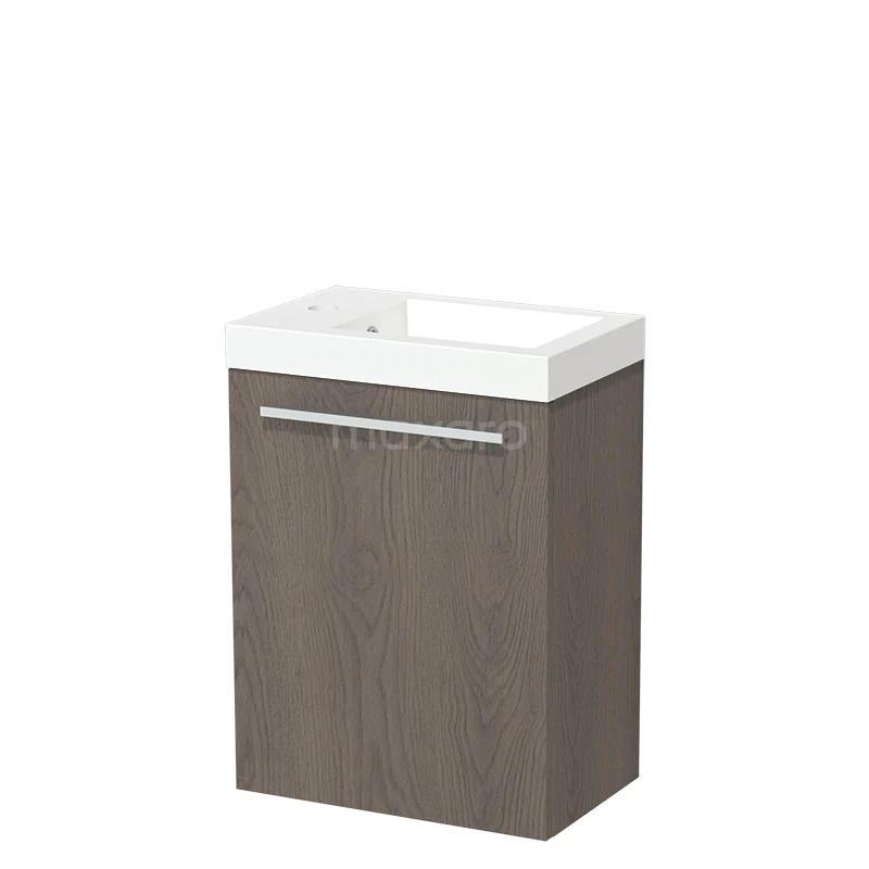 Modulo Pico Toilet unit with basin | 40 cm Dark brown oak Flat front Mineral marble TMW10-00285