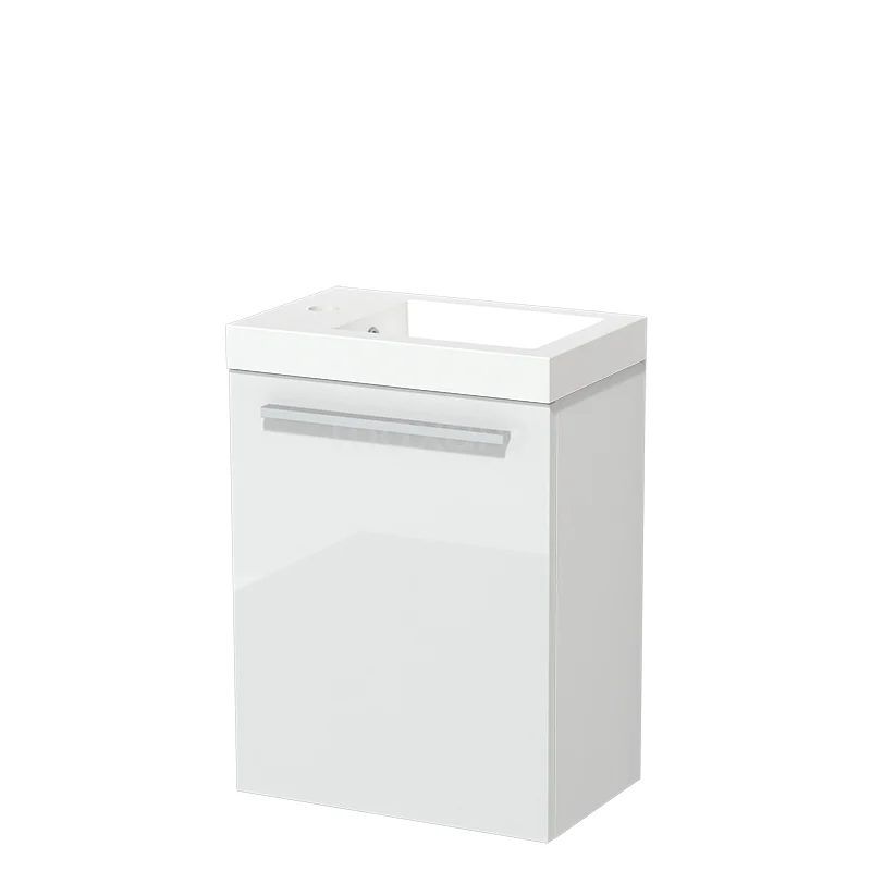 Modulo Pico Toilet unit with basin | 40 cm High-gloss white Flat front Mineral marble TMW10-00291