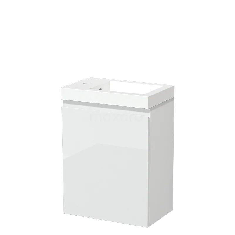 Modulo Pico Toilet unit with basin | 40 cm High-gloss white Handleless front Mineral marble TMW10-00293