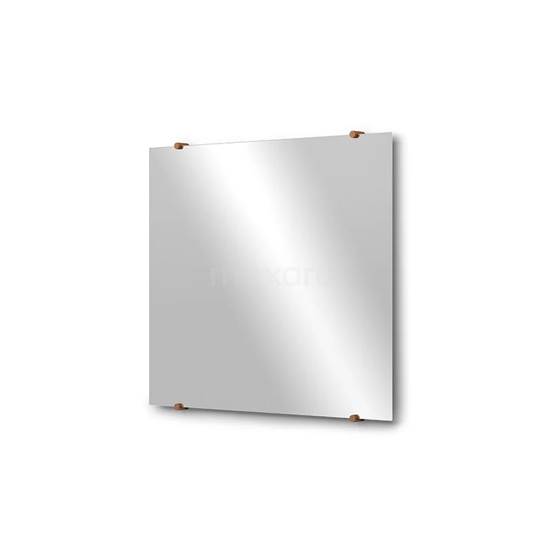 Badezimmerspiegel Solo 70x60cm Spiegelhalter Rund Kupfer M01-060720KP Viereckiger Badezimmer Spiegel mit Metallaufhängung, minimalistisches Design, ideal für moderne Badezimmerinterieurs.