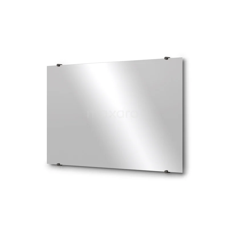 Bathroom mirror Solo 100x60cm Mirror holders Round Black chrome M01-100620BC