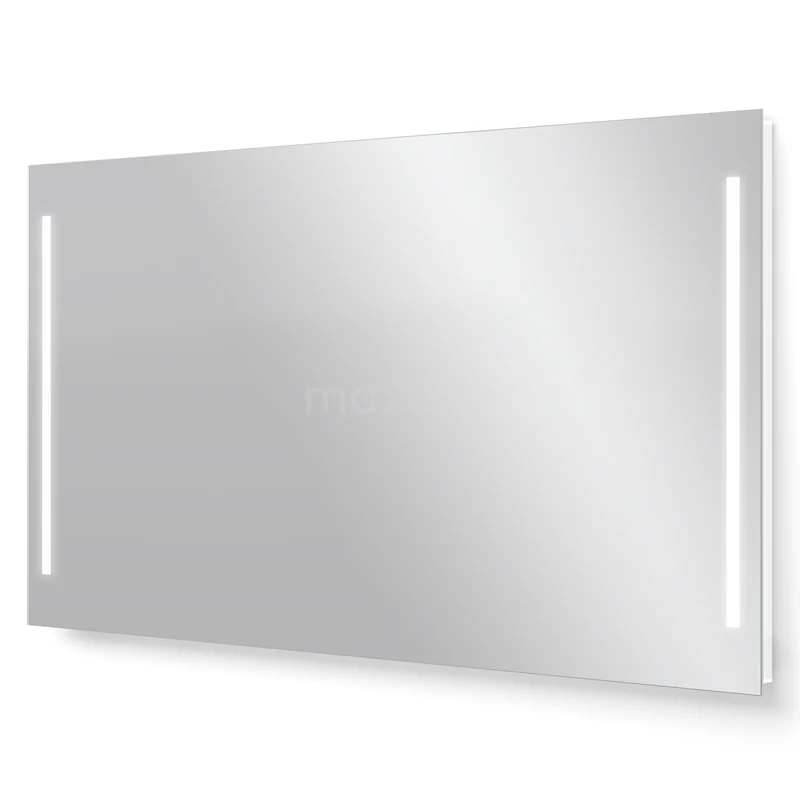 Novo Badezimmerspiegel mit LED-Beleuchtung | 140x75cm Dimmer und Steckdose M34-1400-55671 Rechteckiger Badezimmerspiegel mit LED-Beleuchtung an beiden Seiten, minimalistisches Design, Klarglas.