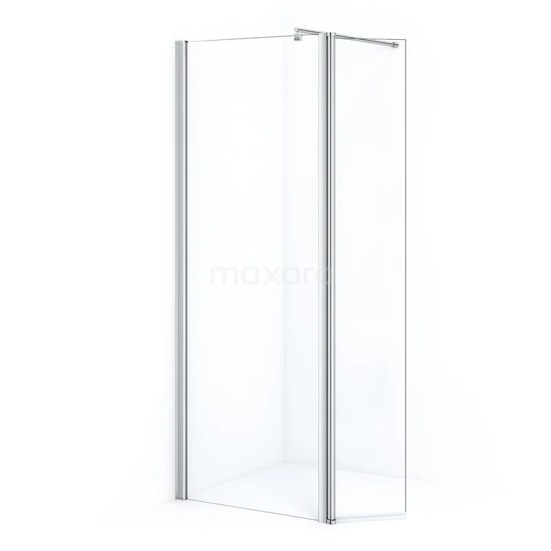 Begehbare Dusche Zircon Comfort 80cm mit schwenkbarer Seitenwand 35cm aus klarem Sicherheitsglas Chrom GHD-0835013C Eck-Duschwand aus transparentem Glas mit Aluminium-Profil, ideal für moderne Badezimmer-Einrichtungen.