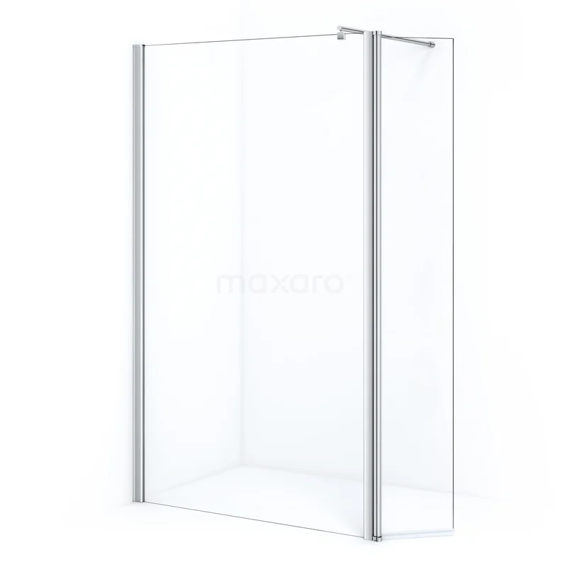 Begehbare Dusche Zircon Comfort 120cm mit schwenkbarer Seitenwand 35cm aus klarem Sicherheitsglas Chrom GHD-1235013C Klares Glas Duschwand mit Aluminium Profil, ideal für ein modernes Badezimmer. Minimalistisches Design, langlebiges Material.