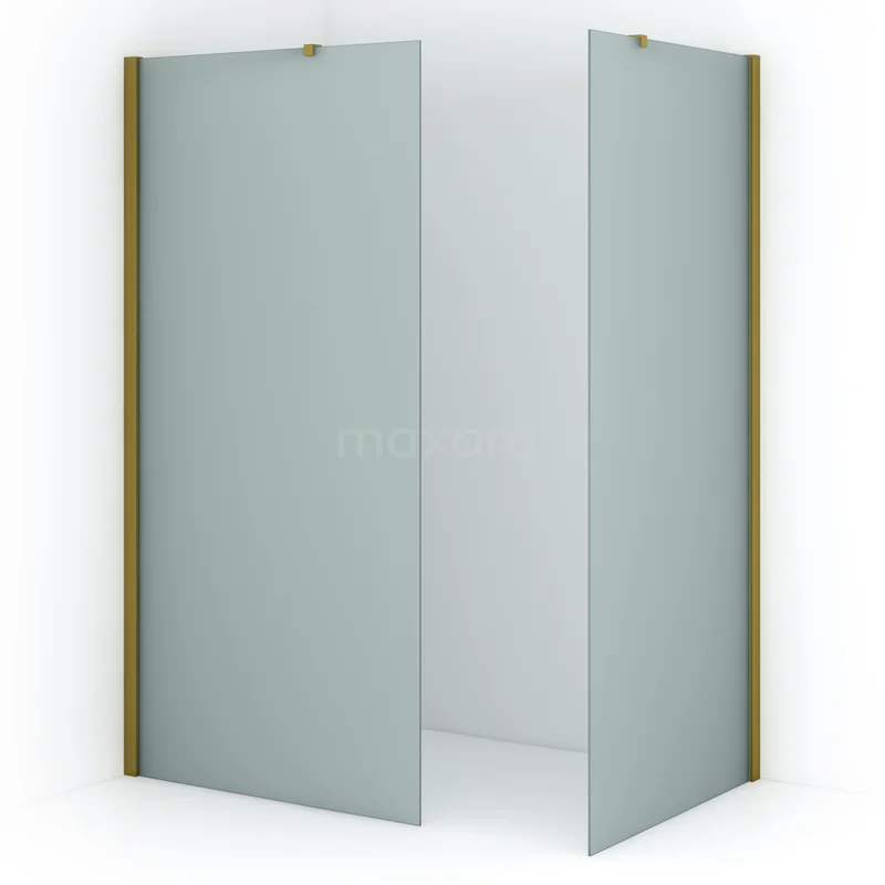 Diamond Walk-in shower | 100x90 cm Gold Frosted glass 2 fixed walls IDB1009417GGN
