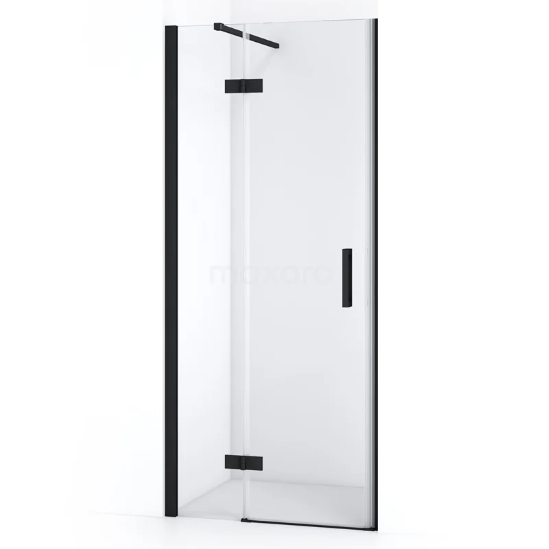 Diamond Shower door | 80 cm Matte black Clear glass Pivot door DDB21351110MB