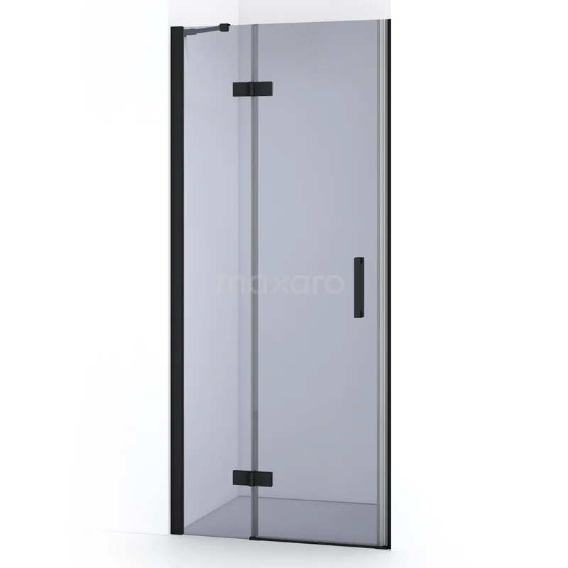 Duschtür Diamond 80cm Rauchglas Sicherheitsglas Matt Schwarz DDB21351211MB Duschtür mit schwarzem Rahmen, Klarglas und Drehmechanismus, perfekt für ein modernes Badezimmer.