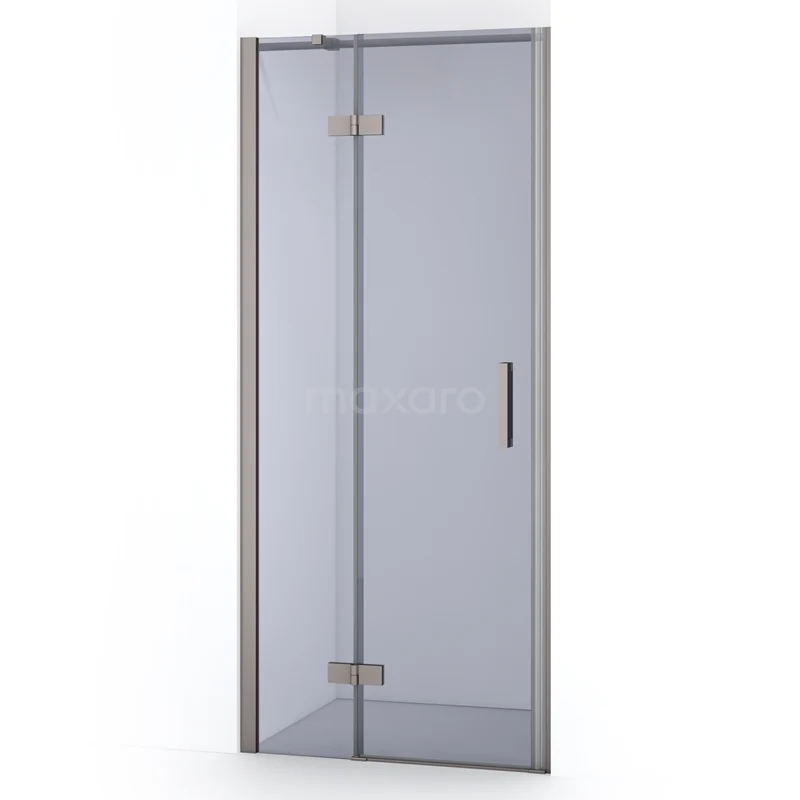 Duschtür Diamond 80cm Rauchglas Sicherheitsglas Gebürsteter Edelstahl DDB21351311BR Glas Duschtür mit Matt Schwarz Akzenten, klappbares Design und schlankem Profil, ideal für moderne Bäder.