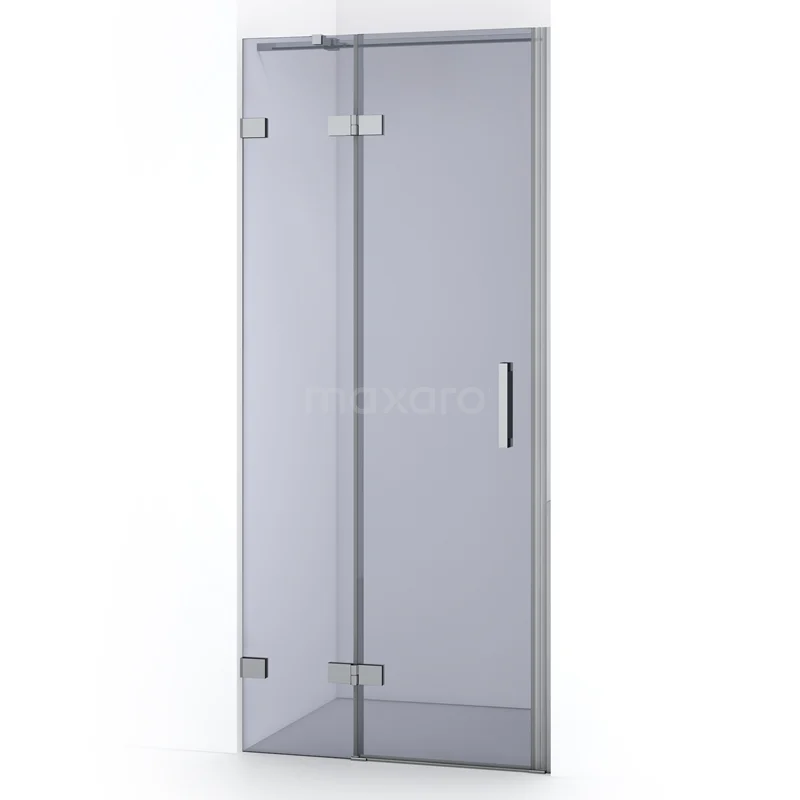 Diamond Shower door | 80 cm Chrome Smoke glass Pivot door DDB21351321C