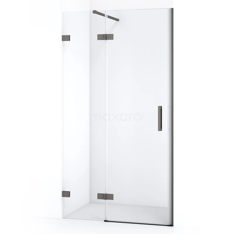 Diamond Shower door | 90 cm Black metal Clear glass Pivot door DDB21361120ZM