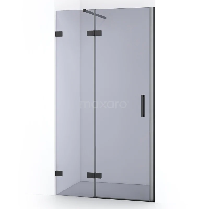Diamond Shower door | 90 cm Black chrome Smoke glass Pivot door DDB21361121BC