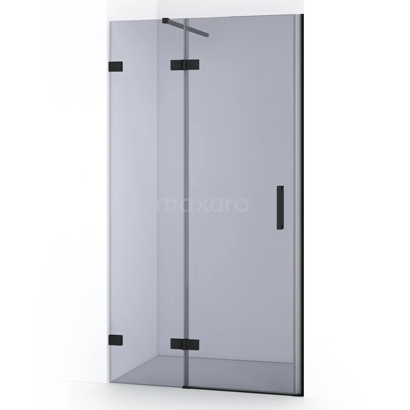 Diamond Shower door | 90 cm Matte black Smoke glass Pivot door DDB21361121MB