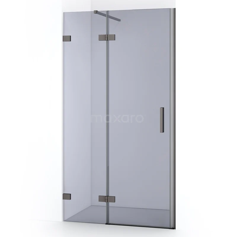 Diamond Shower door | 90 cm Black metal Smoke glass Pivot door DDB21361121ZM