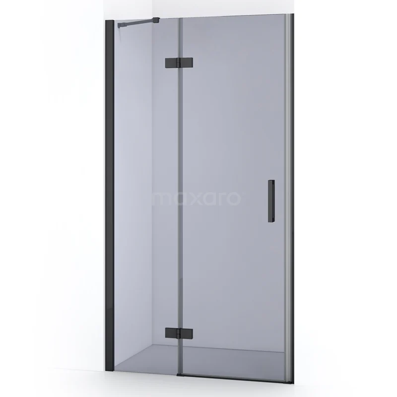 Diamond Shower door | 90 cm Black chrome Smoke glass Pivot door DDB21361211BCN