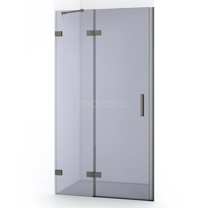 Diamond Shower door | 100 cm Black metal Smoke glass Pivot door DDB21461221ZM