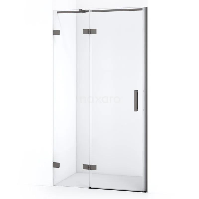 Diamond Shower door | 90 cm Black metal Clear glass Pivot door DDB21361320ZM