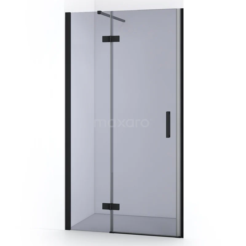 Diamond Shower door | 90 cm Matte black Smoke glass Pivot door DDB21362111MB