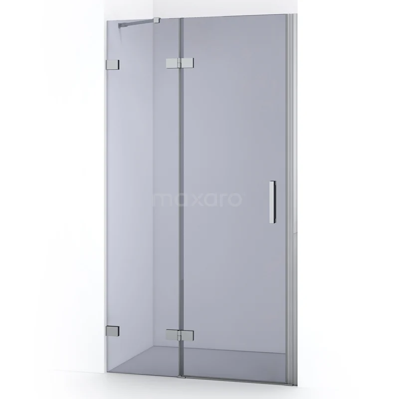 Diamond Shower door | 100 cm Chrome Smoke glass Pivot door DDB21462221C