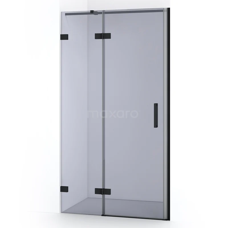 Diamond Shower door | 100 cm Matte black Smoke glass Pivot door DDB21462321MB